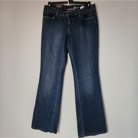 Tommy Hilfiger Freedom Boot Cut Jeans Mid Rise Womens Size 10 R Stretch - Picture 1 of 11
